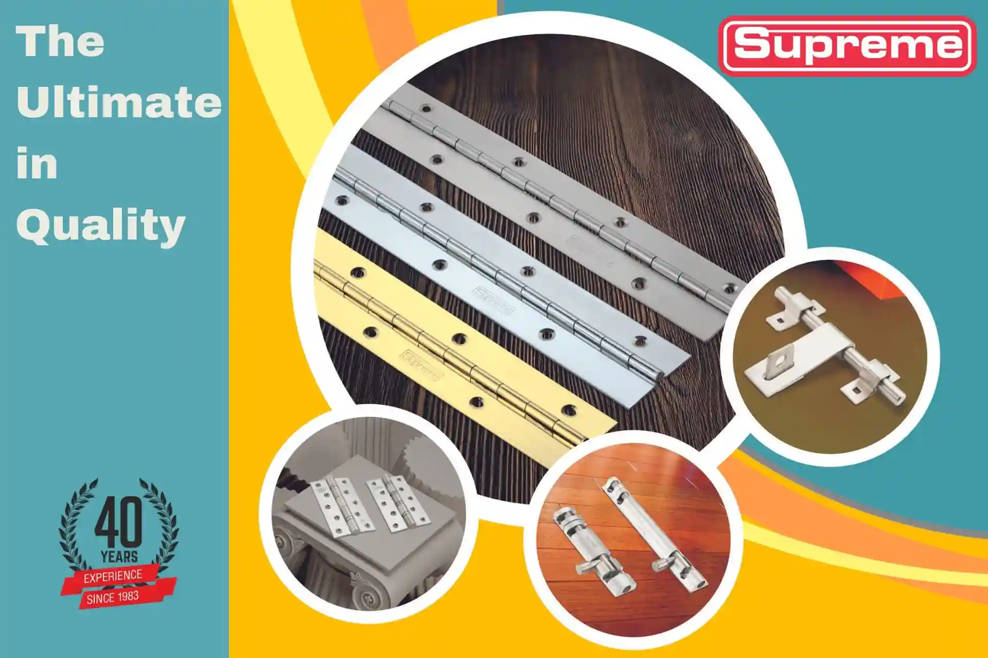 SUPREME, a pioneer in the manufacturing of high-quality hardware products, specializing in door hinges and related solutions. Established in 1983 by the Late Sh. P.K. Mallik, our company has been a beacon of excellence in the hardware industry for over 40 years.